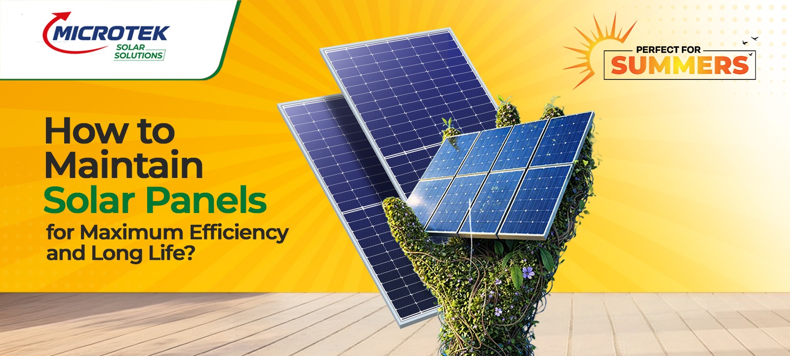 Solar panels with maintenance tips for maximum efficiency and long life.