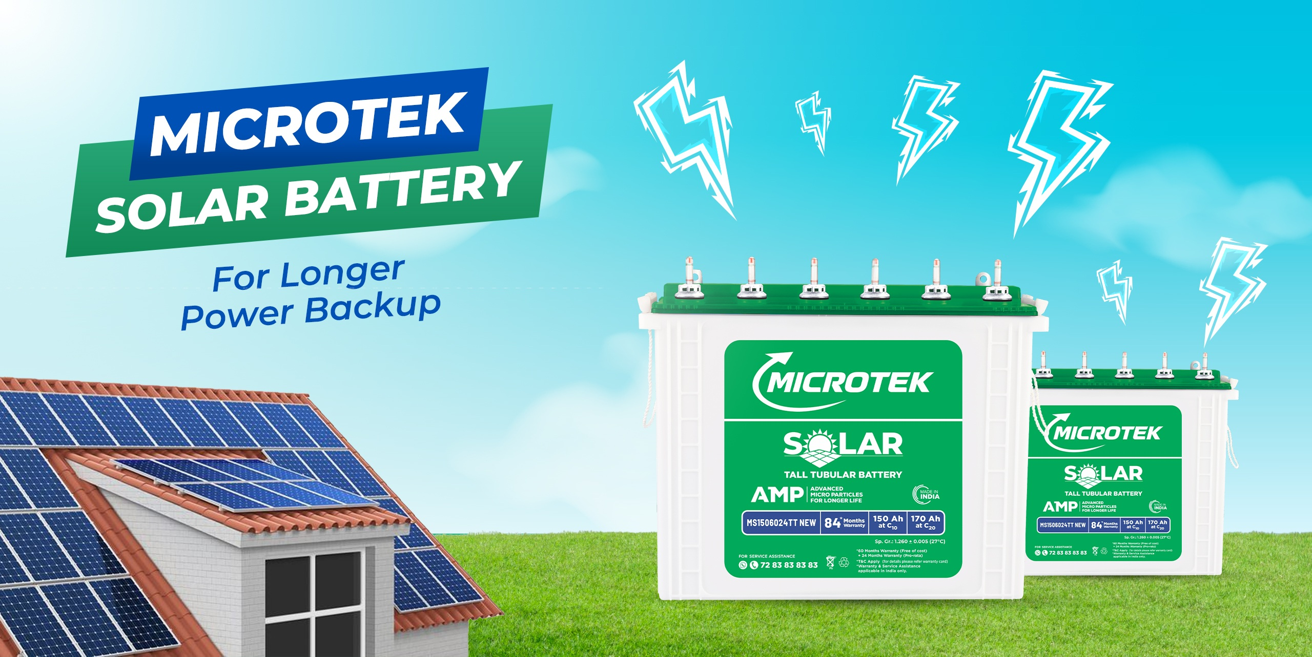 Microtek Solar Battery : For Longer Backup