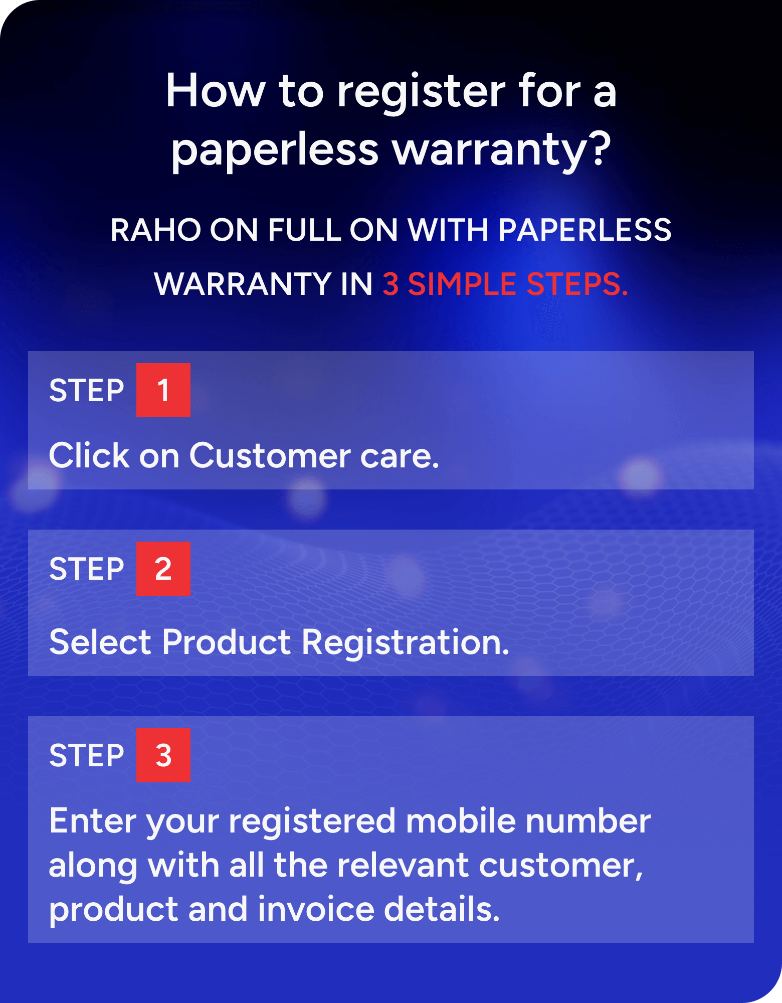 How to register for a paperless warranty