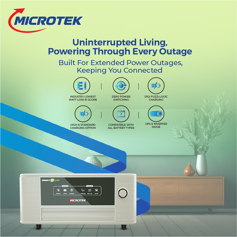Energy Saver UPS 1025 12V Digital Wave 925VA + M1502424TT 150Ah Tubular Inverter Battery | Warranty: 36M (Inverter) & 48M (Battery)