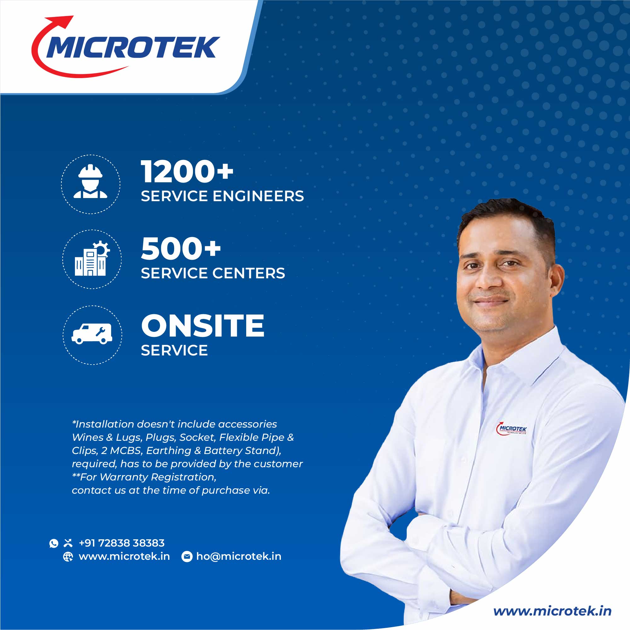 Microtek Inverter with Battery Combo for Home, Office & Shops | Luxe WiFi 1400 12V Pure Sine Wave 1100VA + M2003624TT 200Ah Tubular Battery |