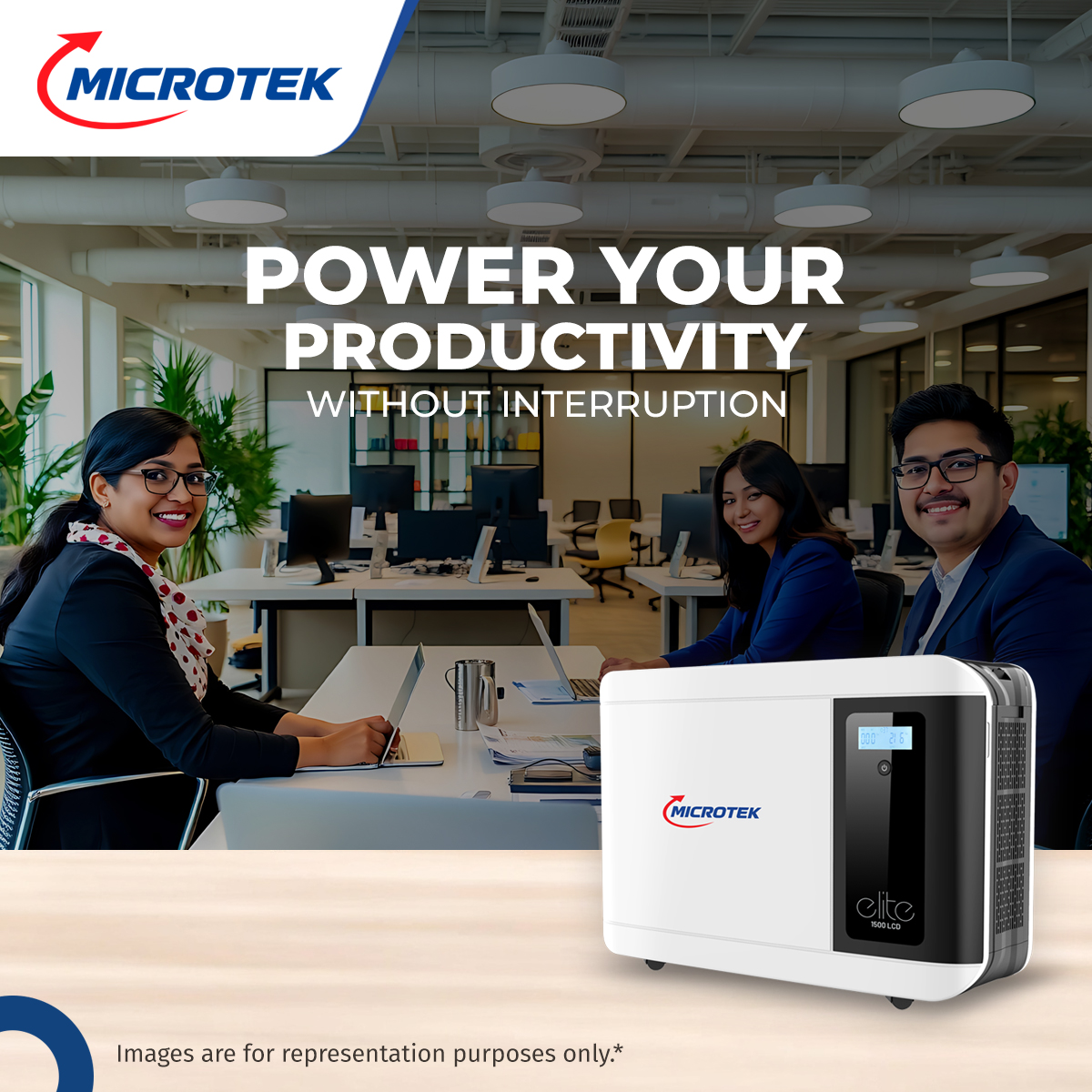Microtek MTKTV1K5S Elite UPS Inverter- 1500 LCD 12V SW
