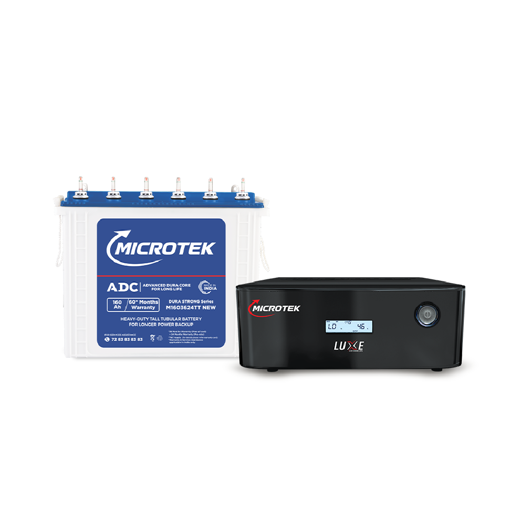 LUXE 1900 UPS (24V – 1650VA/1320W) Pure Sine Wave Inverter with 2*M1603624TT 160Ah/12V Battery Combo