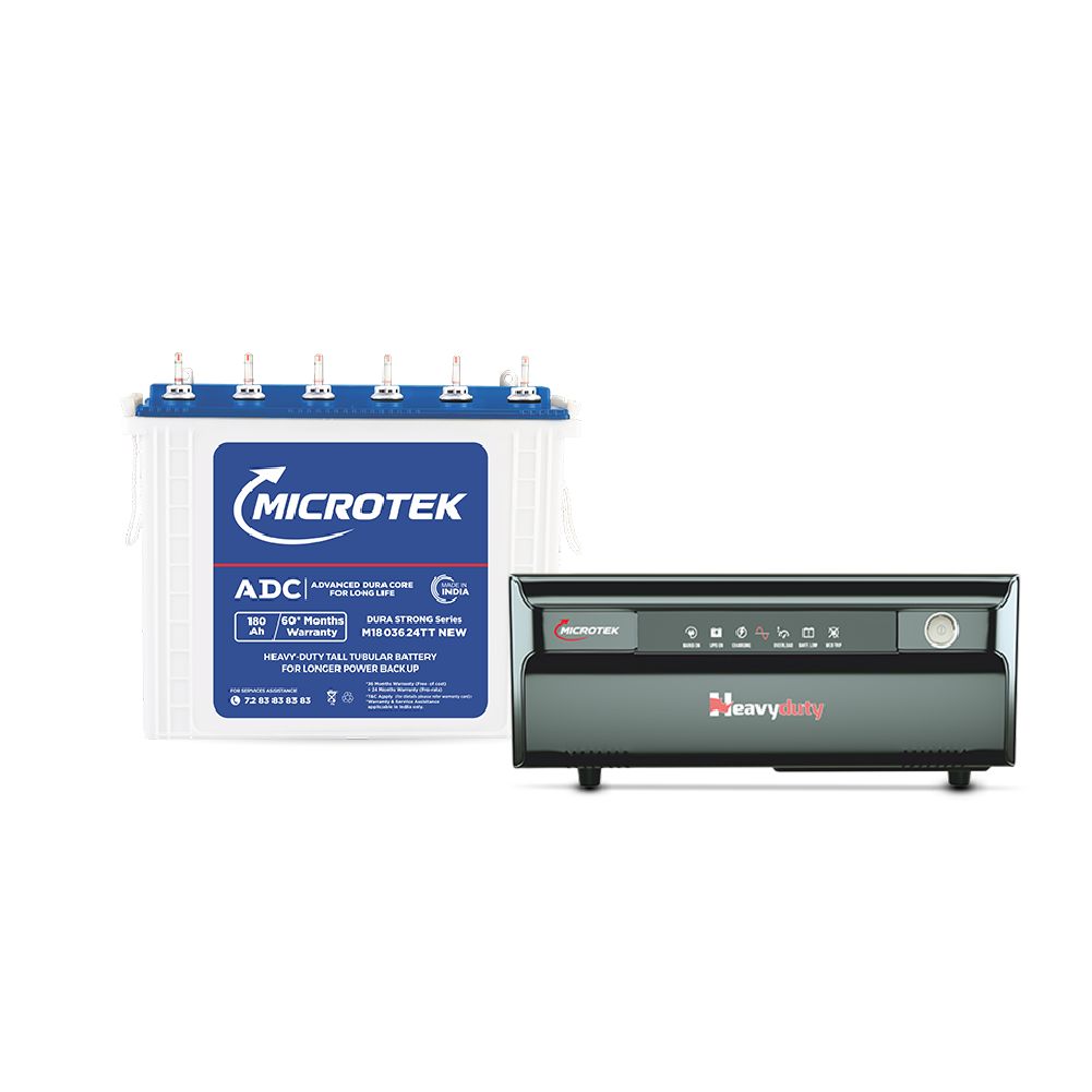 HEAVY DUTY UPS 1750-vTURBO 12V Pure Sine Wave (1500VA), with M1803624TT 180AH/12V) | Inverter with Battery Combo