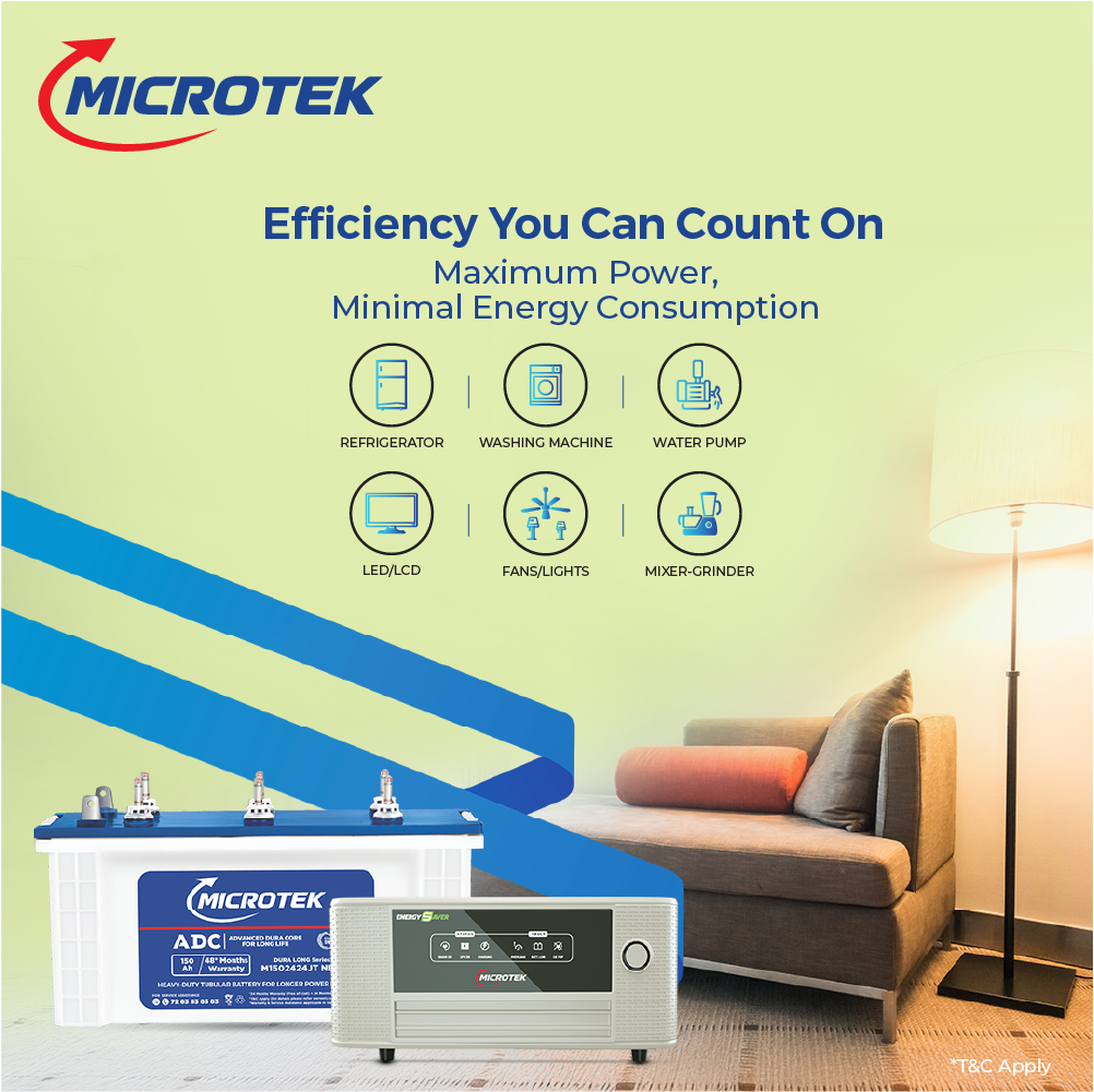 Energy Saver NEW 1025 (900VA/12V Digital Wave) Inverter with M1502424JT 150Ah/12V Battery Combo