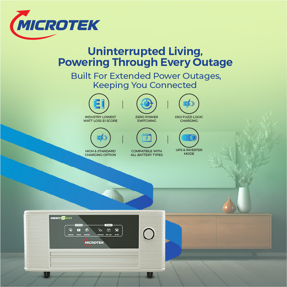 ENERGY SAVER NEW 1225 (12V – 1100VA/880W) Digital Wave Inverter with M2003624TT 200Ah/12V Battery Combo