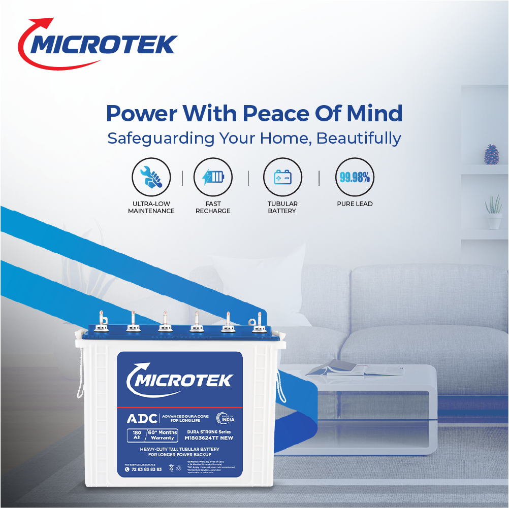 LUXE NEW 1400 (12V – 1100VA/880W) Pure Sine Wave Inverter with M1803624TT 180Ah/12V Battery Combo