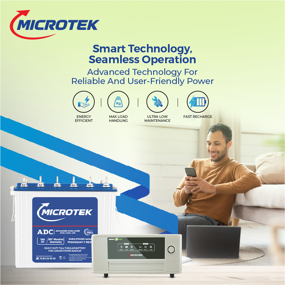 ENERGY SAVER NEW 1225 (12V – 1100VA/880W) Digital Wave Inverter with M1803624TT 180Ah/12V Battery Combo