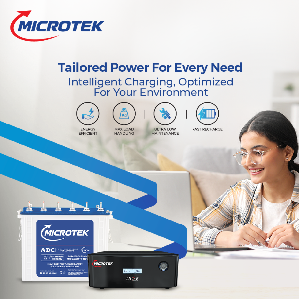 LUXE NEW 1400 (12V – 1100VA/880W) Pure Sine Wave Inverter with M1803624TT 180Ah/12V Battery Combo