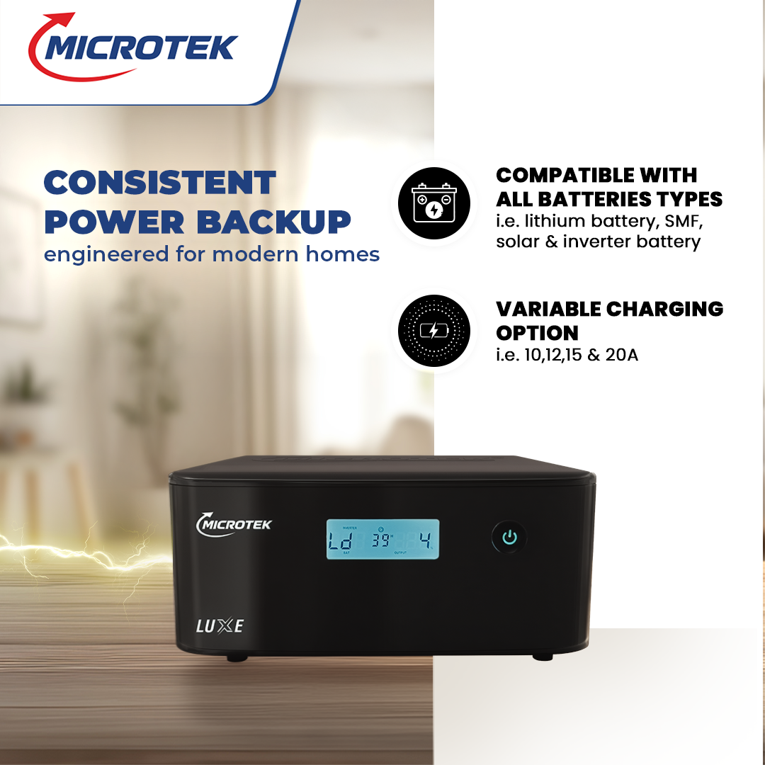 Microtek LUXE NEW 1200 12V Pure Sine Wave Inverter 950VA/760Watt