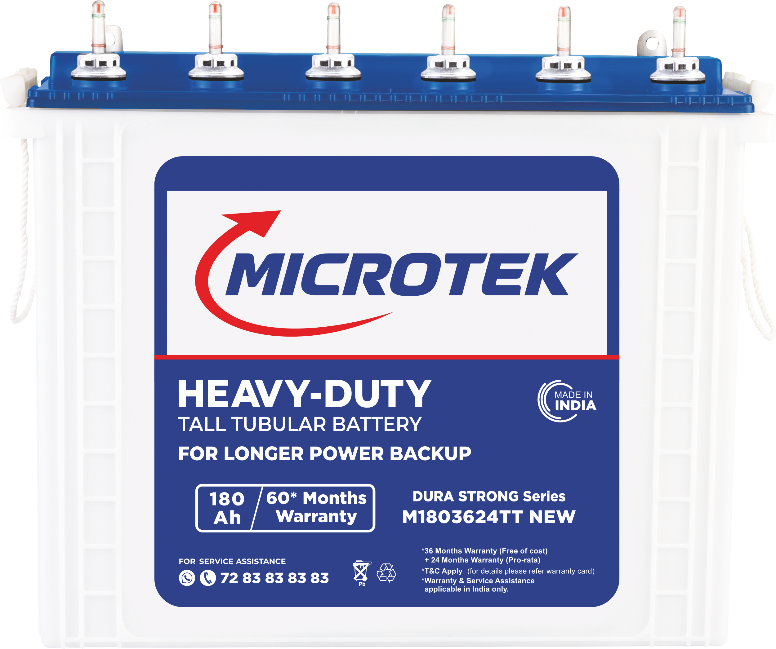 Microtek Dura Strong M1803624TT | 180AH Inverter Battery with ADC Technology