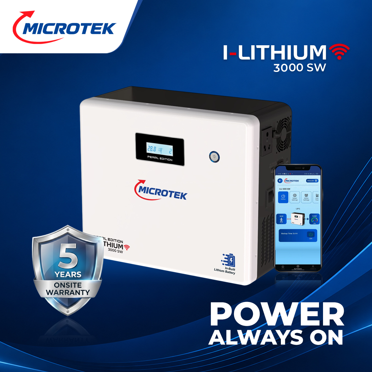 I LITHIUM WIFI 3000 25.6V SW – 2000VA Lithium Inverter