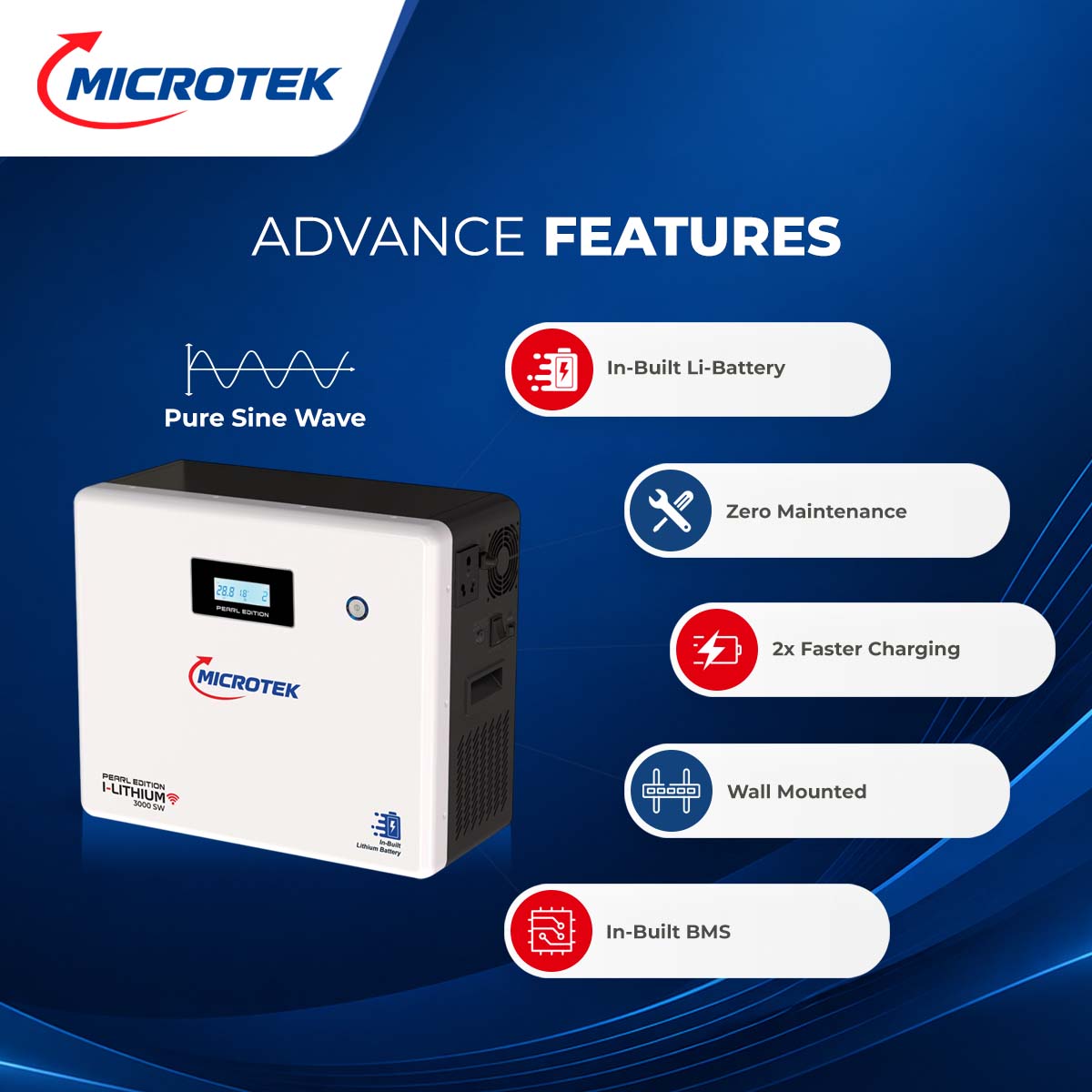 I LITHIUM WIFI 3000 25.6V SW – 2000VA Lithium Inverter