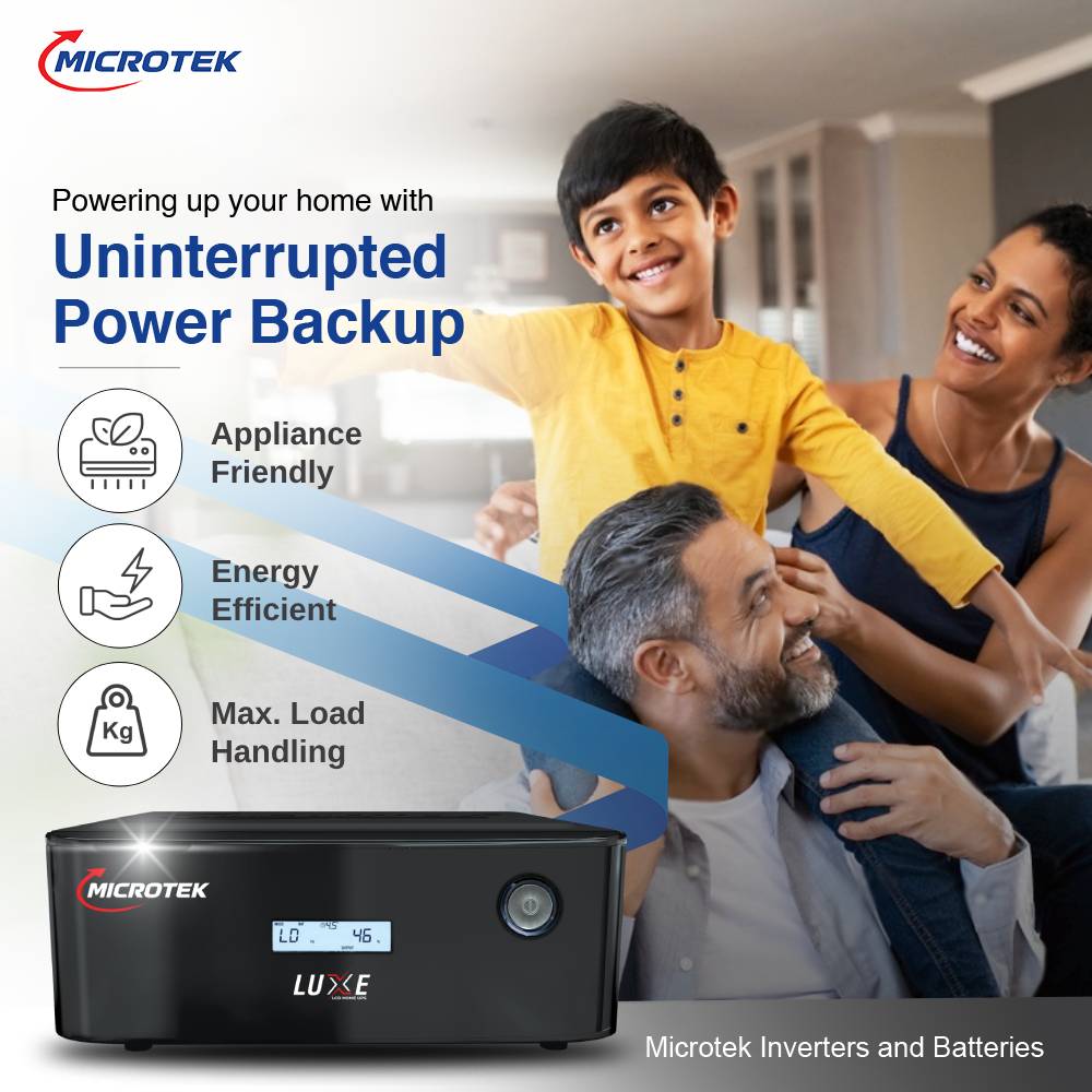 Microtek UPS LUXE 1900 (24V) | Pure Sine Wave Inverter | 1650VA/1320W UPS for Home
