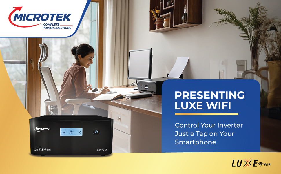 Microtek LUXE WIFI 1400 12V Pure Sine Wave Inverter 1100VA/825Watt