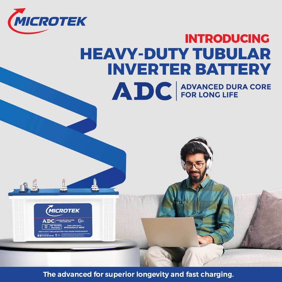 Microtek Dura Long M1502424JT | 150Ah Jumbo Tubular Inverter Battery with ADC Technology