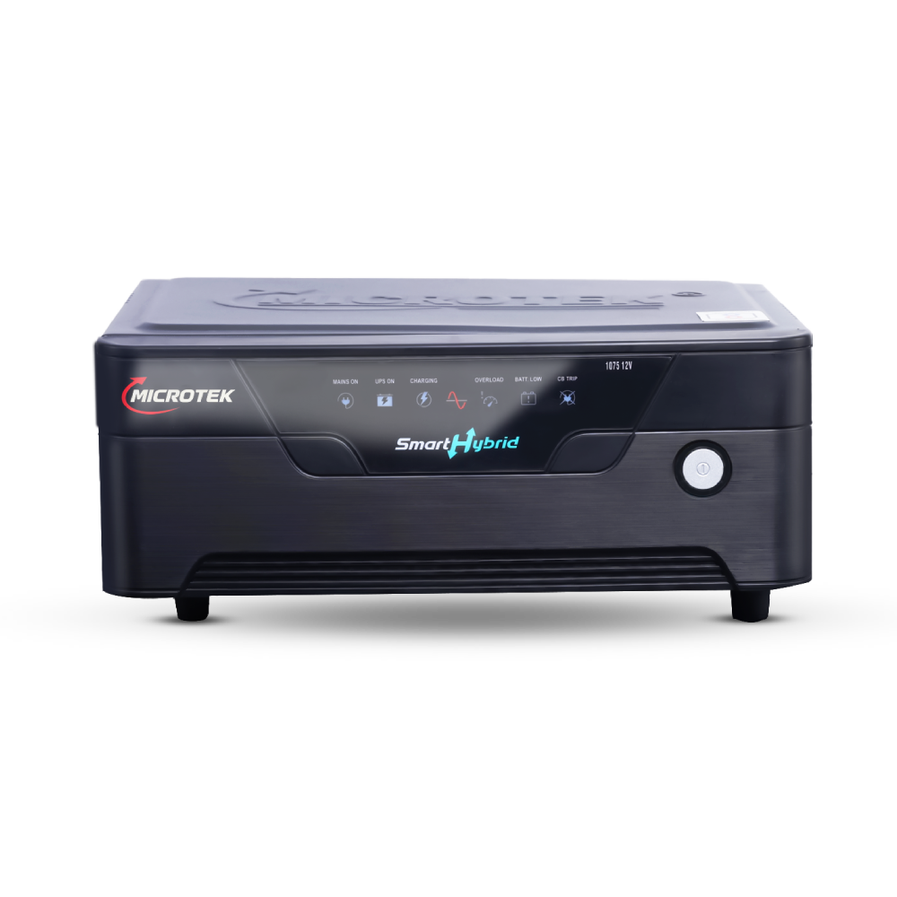 Microtek SMART HYBRID UPS 1075 (12V) | Pure Sine Wave Inverter | 950VA/760W UPS for Home