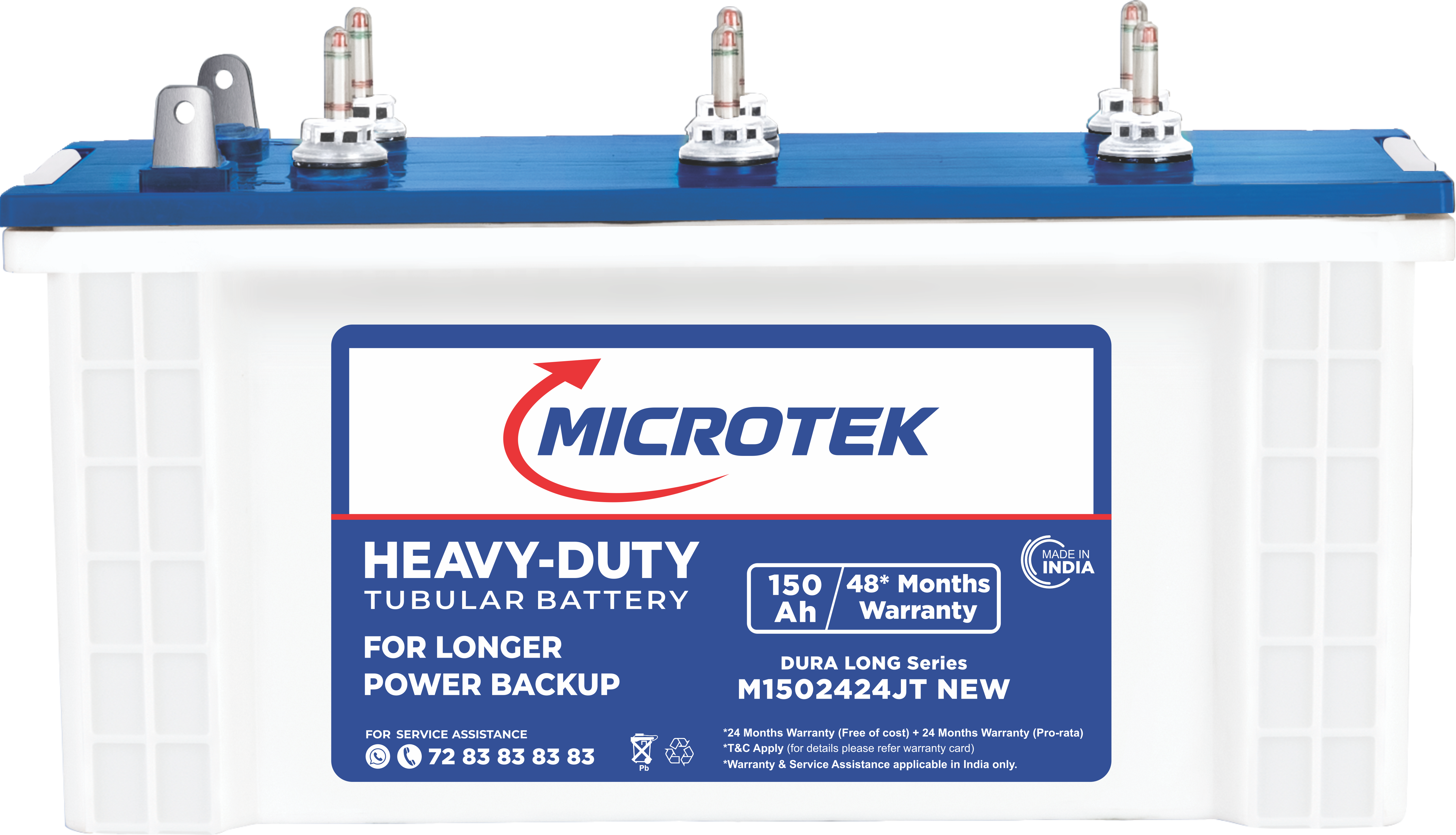 Microtek Dura Long M1502424JT | 150Ah Jumbo Tubular Inverter Battery with ADC Technology