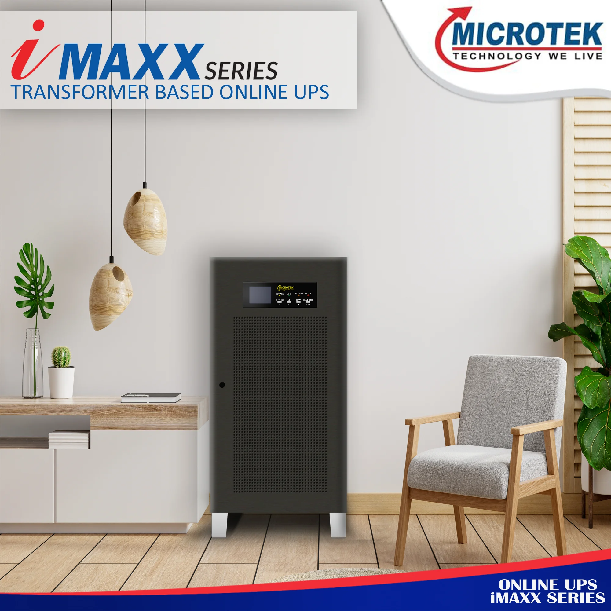 ON LINE UPS 15KVA, 3ph: 1ph, 360V iMAXX SERIES