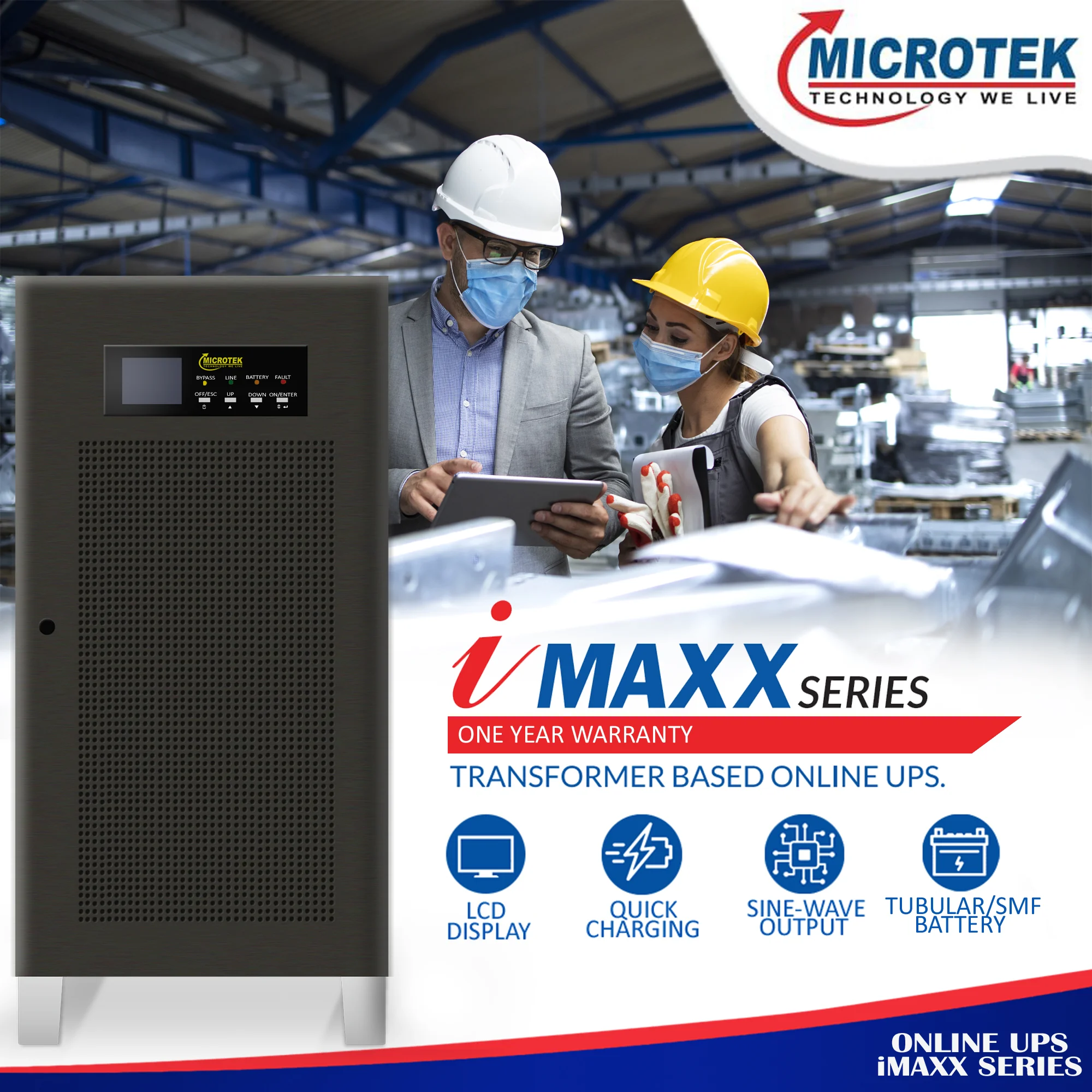 ON LINE UPS 20KVA, 3ph: 1ph, 360V iMAXX SERIES