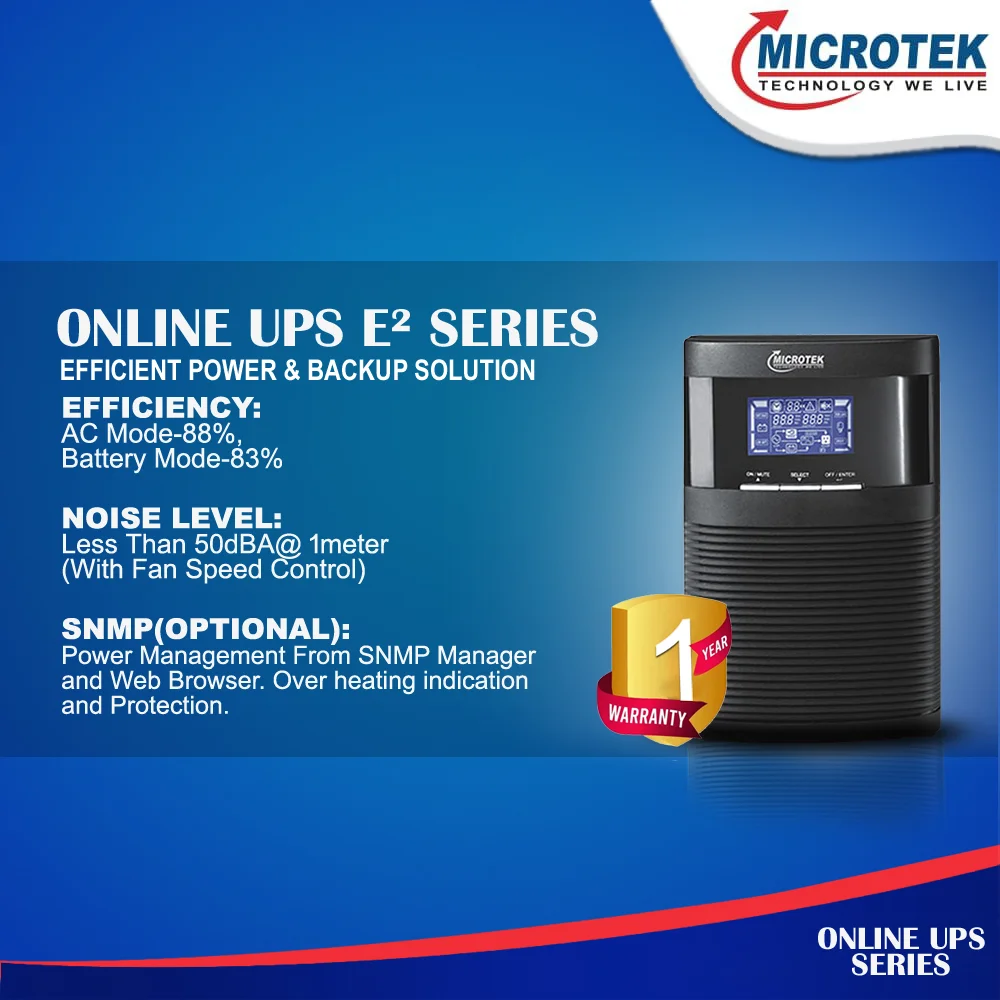 ONLINE UPS E² Series 1KVA 1PH:1PH 36V