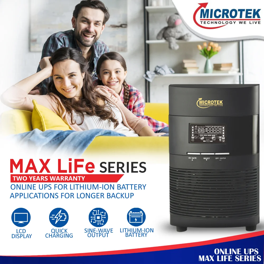 ONLINE UPS MAX LiFe 2KVA 1PH:1PH 48V